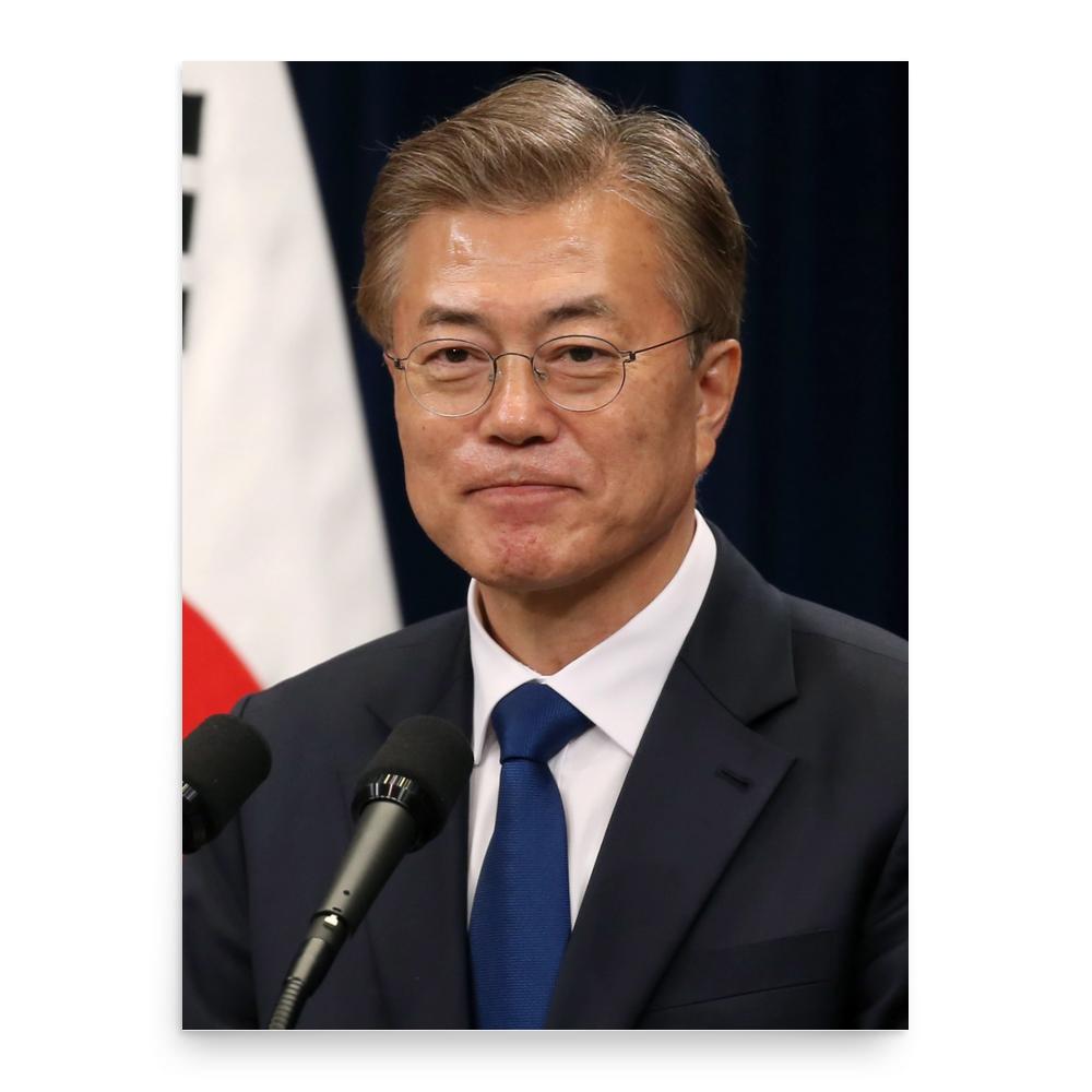 Moon Jae-in poster print, in size 18x24 inches.