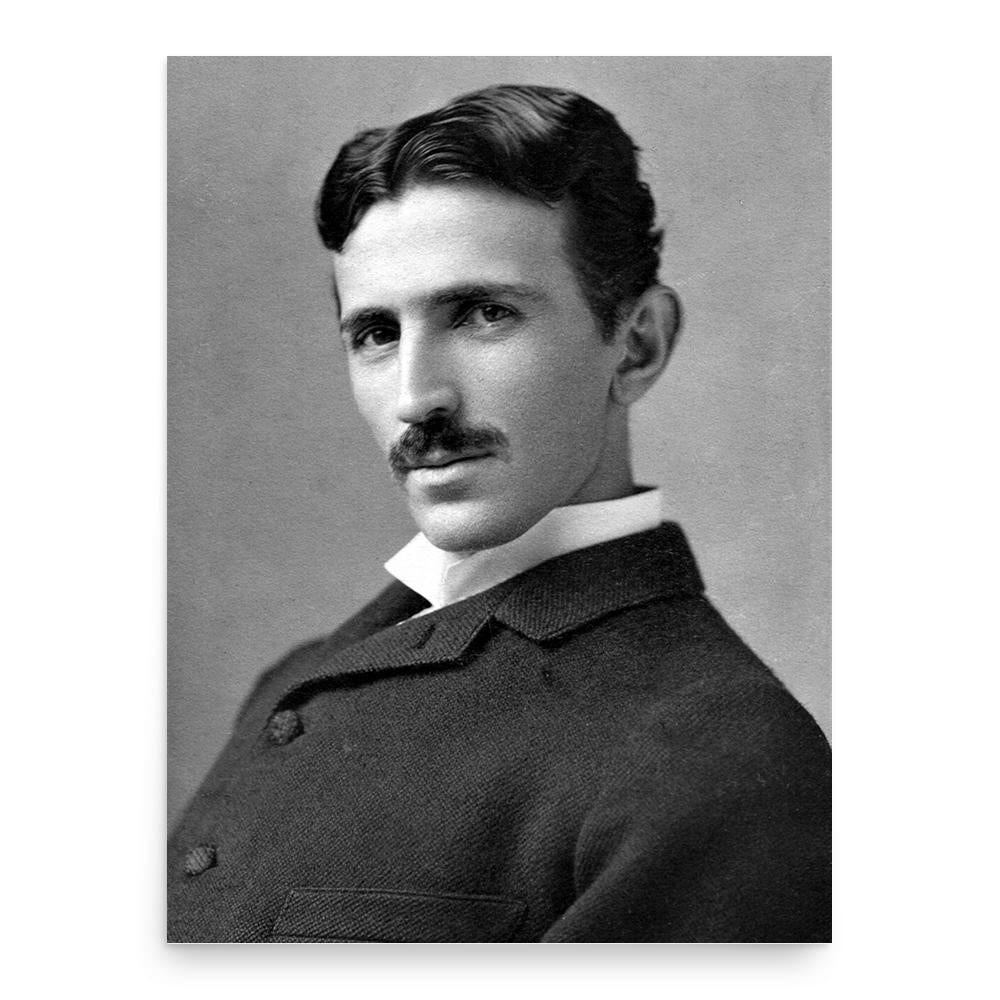Nikola Tesla poster print, in size 18x24 inches.