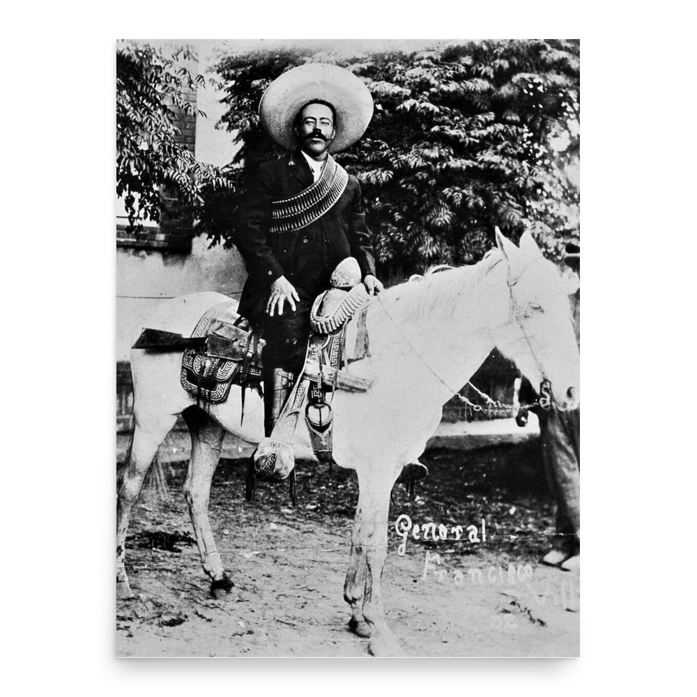 Pancho Villa poster print, in size 18x24 inches.