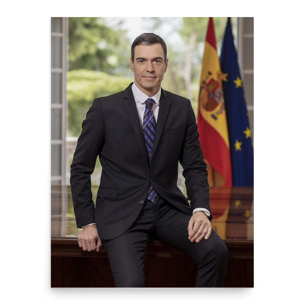 Pedro Sánchez poster print, in size 18x24 inches.