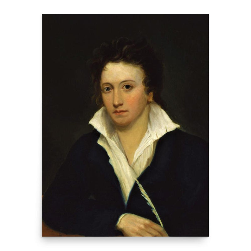 Percy Bysshe Shelley poster print, in size 18x24 inches.