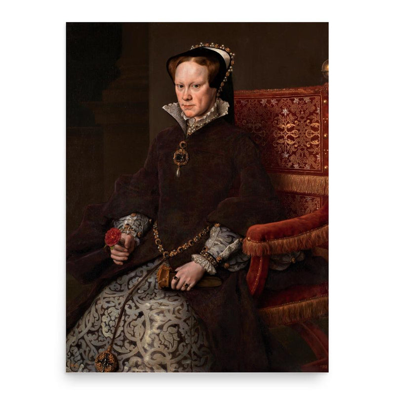 Queen Mary I poster print, in size 18x24 inches.