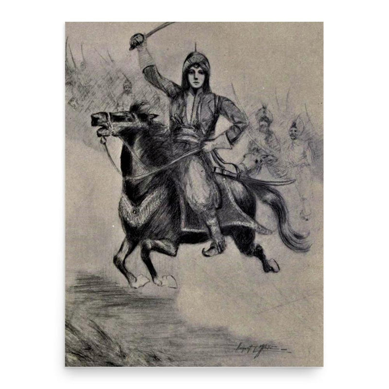 Rani Lakshmibai poster print, in size 18x24 inches.