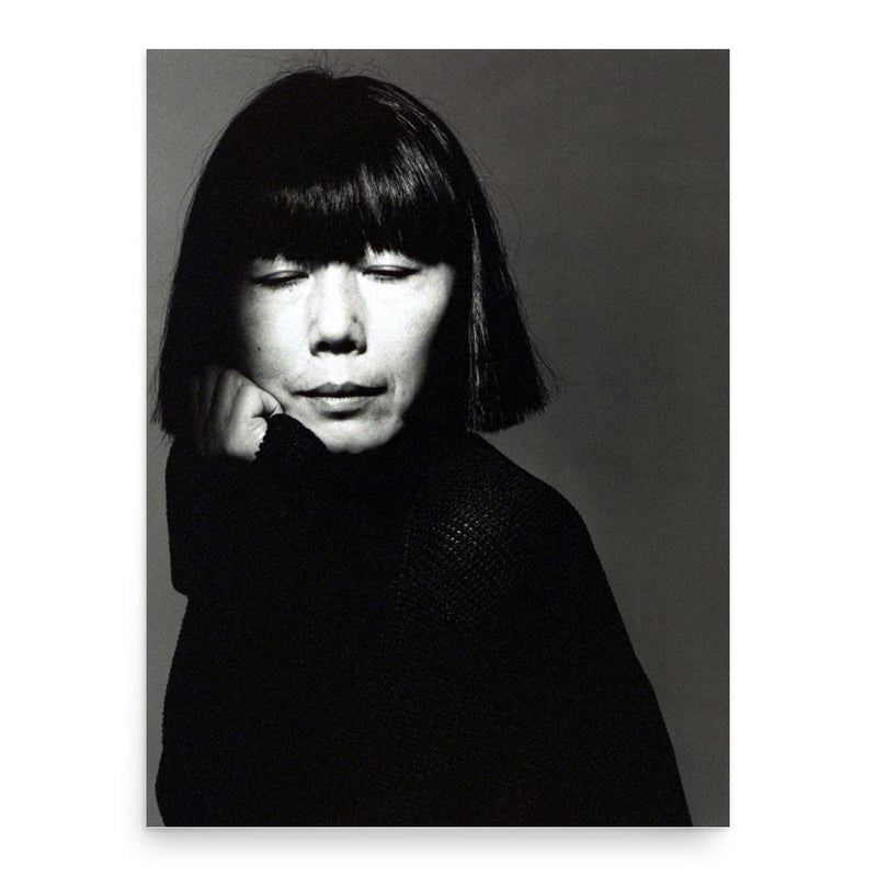 Rei Kawakubo poster print, in size 18x24 inches.