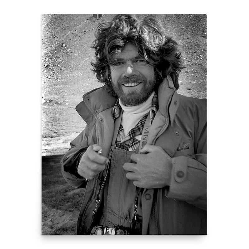 Reinhold Messner poster print, in size 18x24 inches.