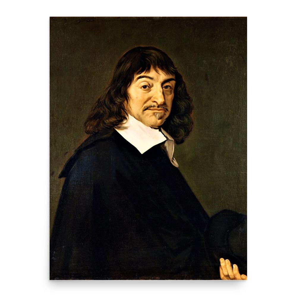 René Descartes poster print, in size 18x24 inches.
