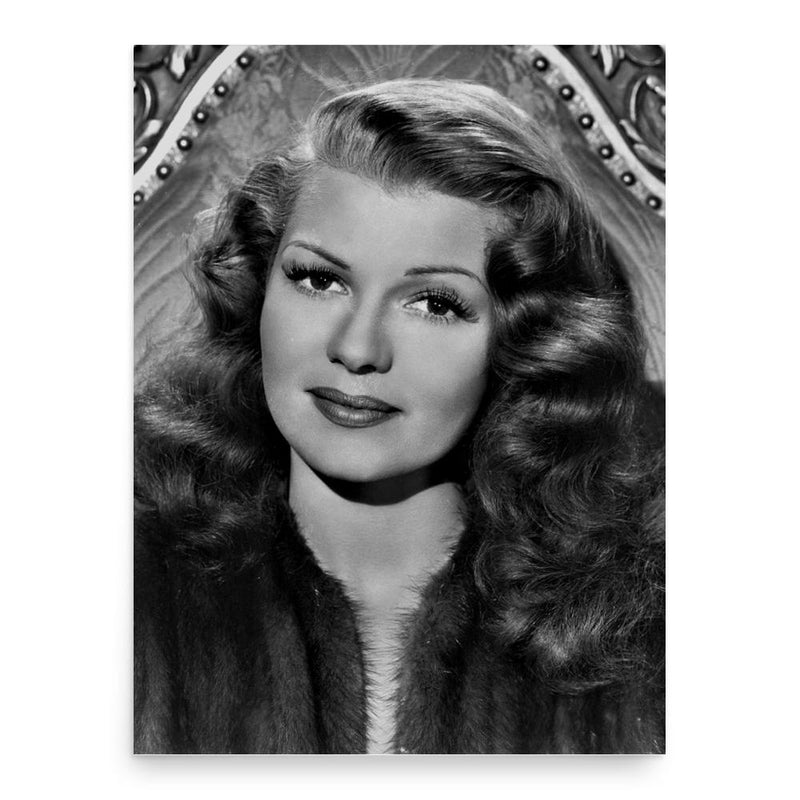 Rita Hayworth poster print, in size 18x24 inches.