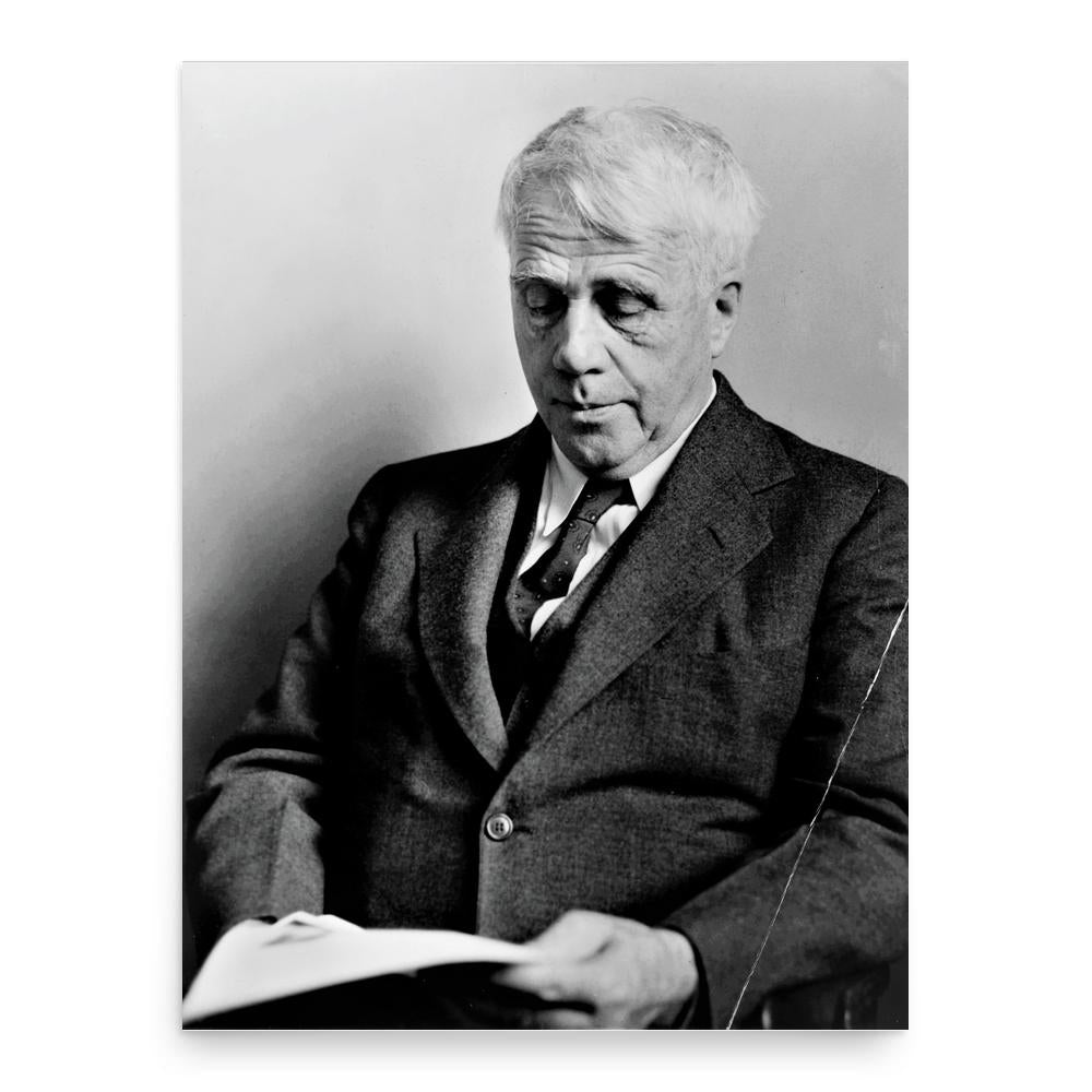 Robert Frost poster print, in size 18x24 inches.