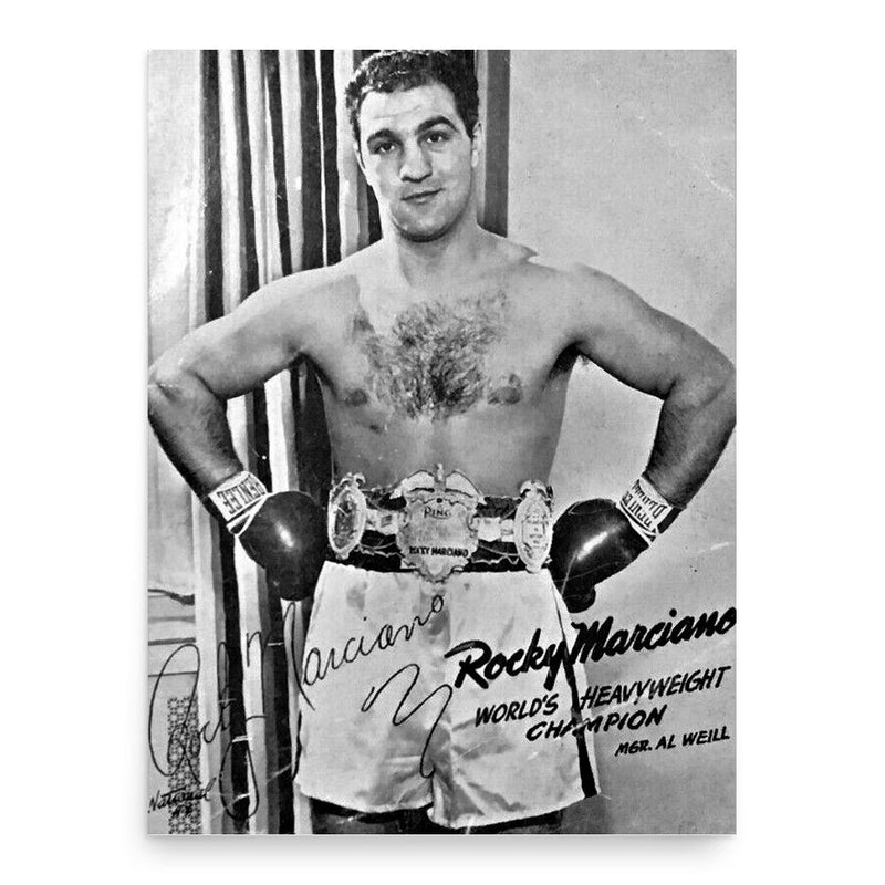 Rocky Marciano poster print, in size 18x24 inches.