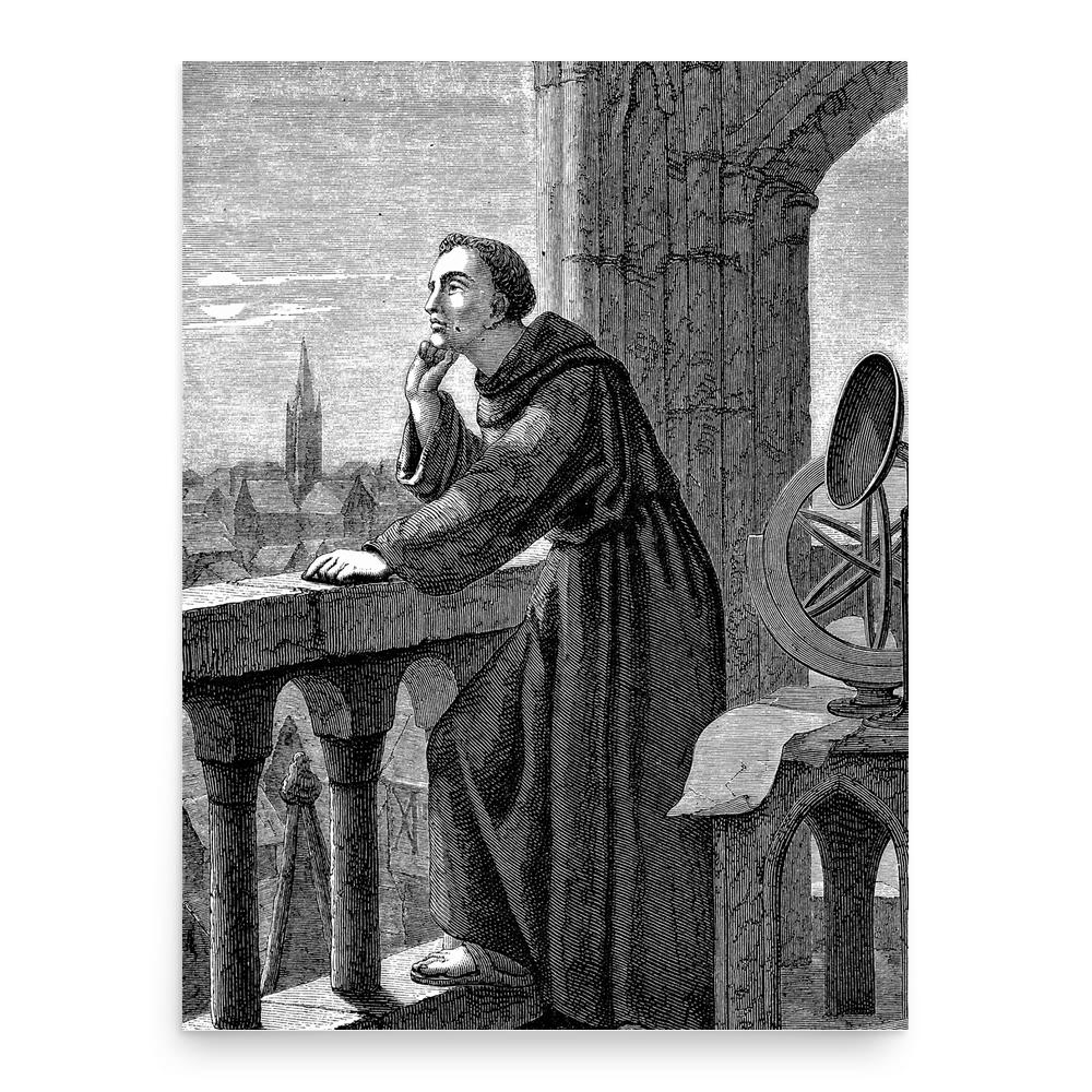 Roger Bacon poster print, in size 18x24 inches.