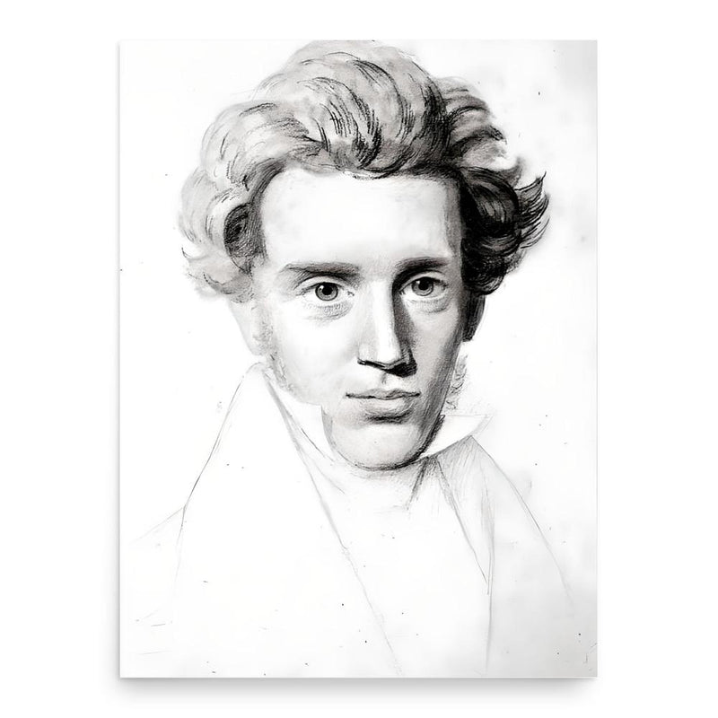 Søren Kierkegaard poster print, in size 18x24 inches.