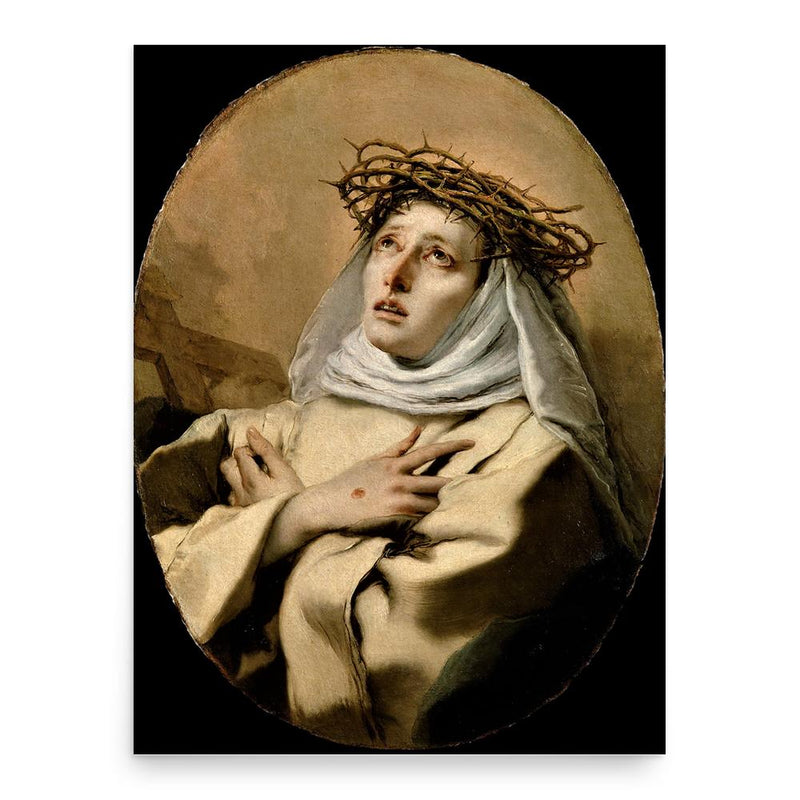 Saint Catherine of Siena poster print, in size 18x24 inches.