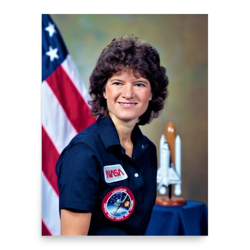 Sally Ride poster print, in size 18x24 inches.