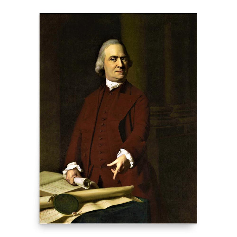 Samuel Adams poster print, in size 18x24 inches.