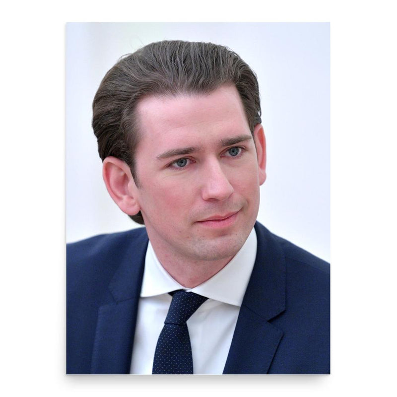 Sebastian Kurz poster print, in size 18x24 inches.