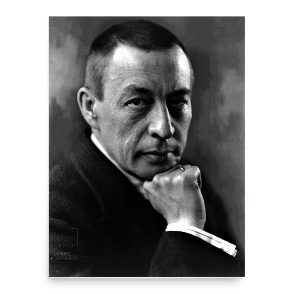 Sergei Rachmaninoff poster print, in size 18x24 inches.