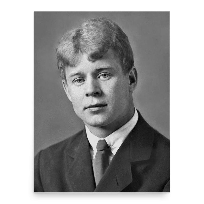 Sergei Yesenin poster print, in size 18x24 inches.