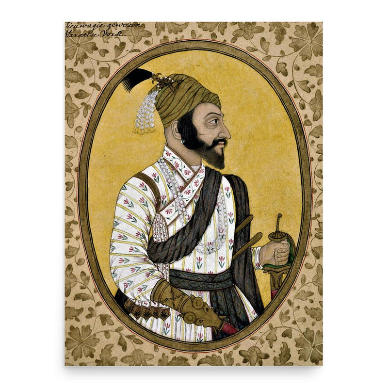 Shivaji poster print, in size 18x24 inches.