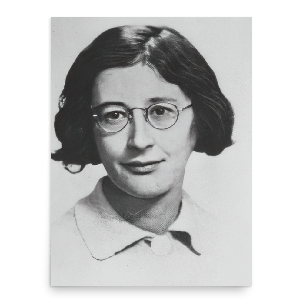 Simone Weil poster print, in size 18x24 inches.