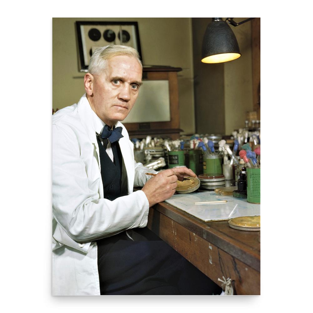 Sir Alexander Fleming poster print, in size 18x24 inches.