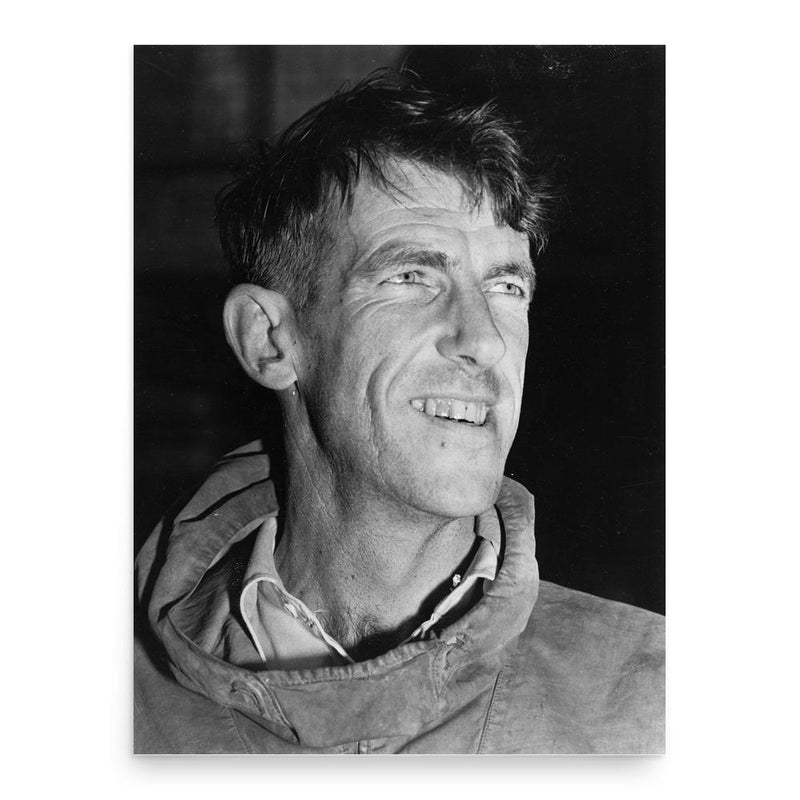 Sir Edmund Hillary poster print, in size 18x24 inches.