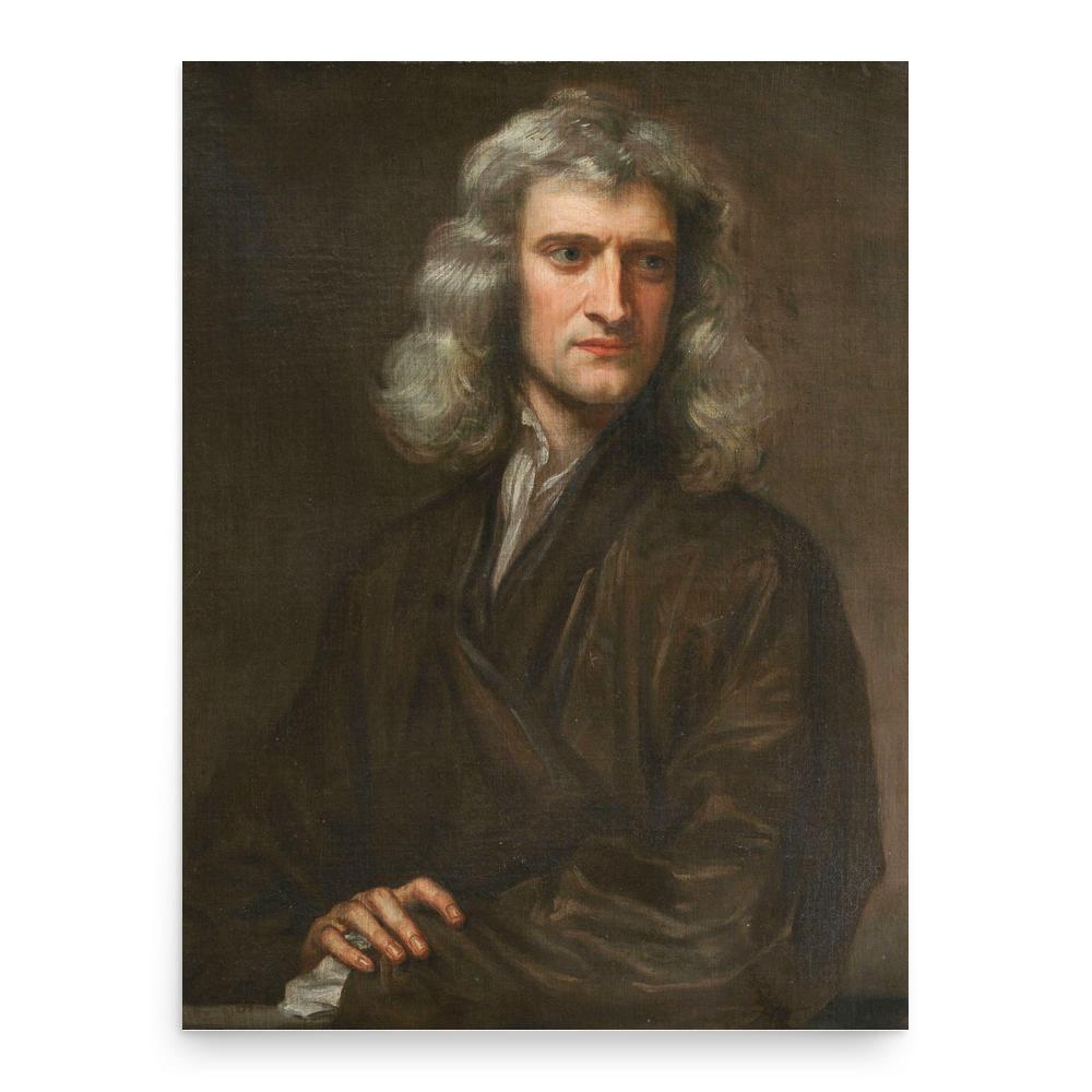 Sir Isaac Newton poster print, in size 18x24 inches.