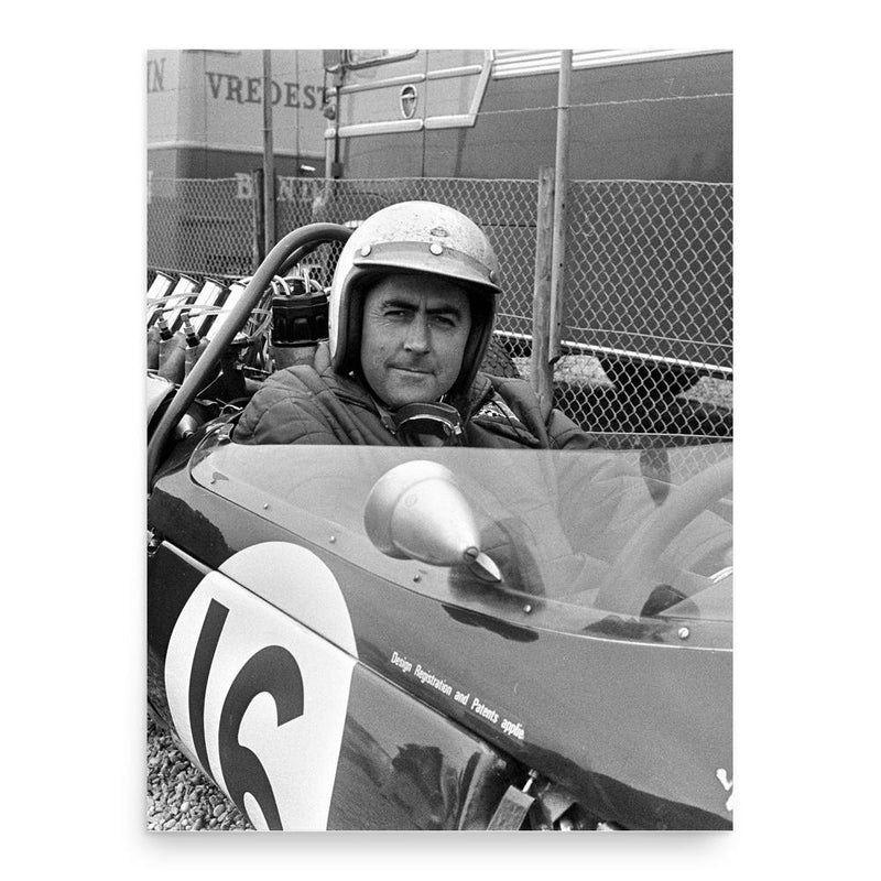 Sir Jack Brabham poster print, in size 18x24 inches.