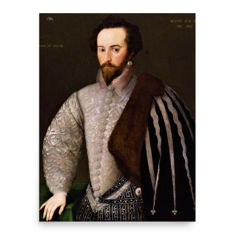 Sir Walter Raleigh poster print, in size 18x24 inches.