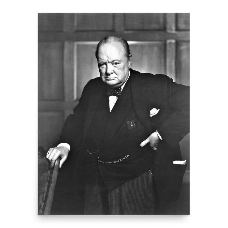 Sir Winston Churchill poster print, in size 18x24 inches.