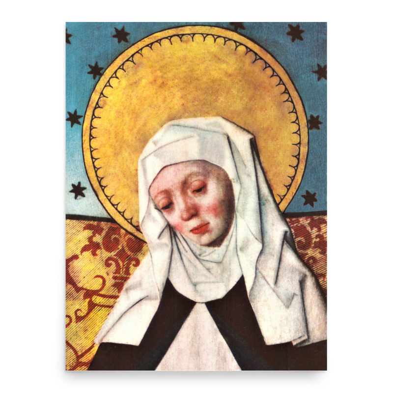 St. Bridget of Sweden poster print, in size 18x24 inches.