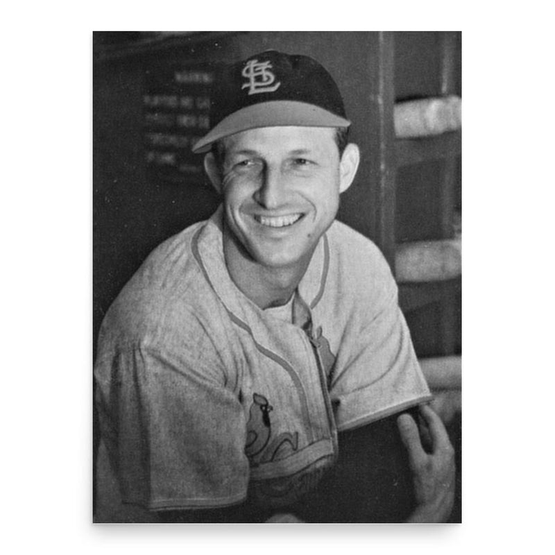 Stan Musial poster print, in size 18x24 inches.