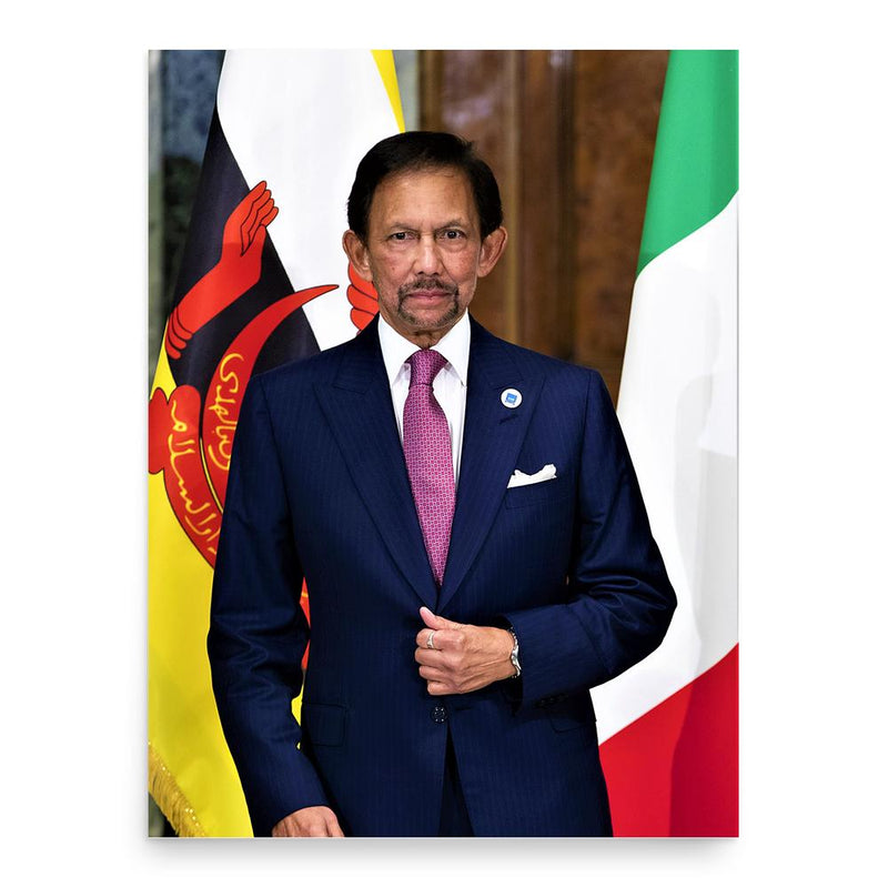 Sultan Haji Hassanal Bolkiah poster print, in size 18x24 inches.