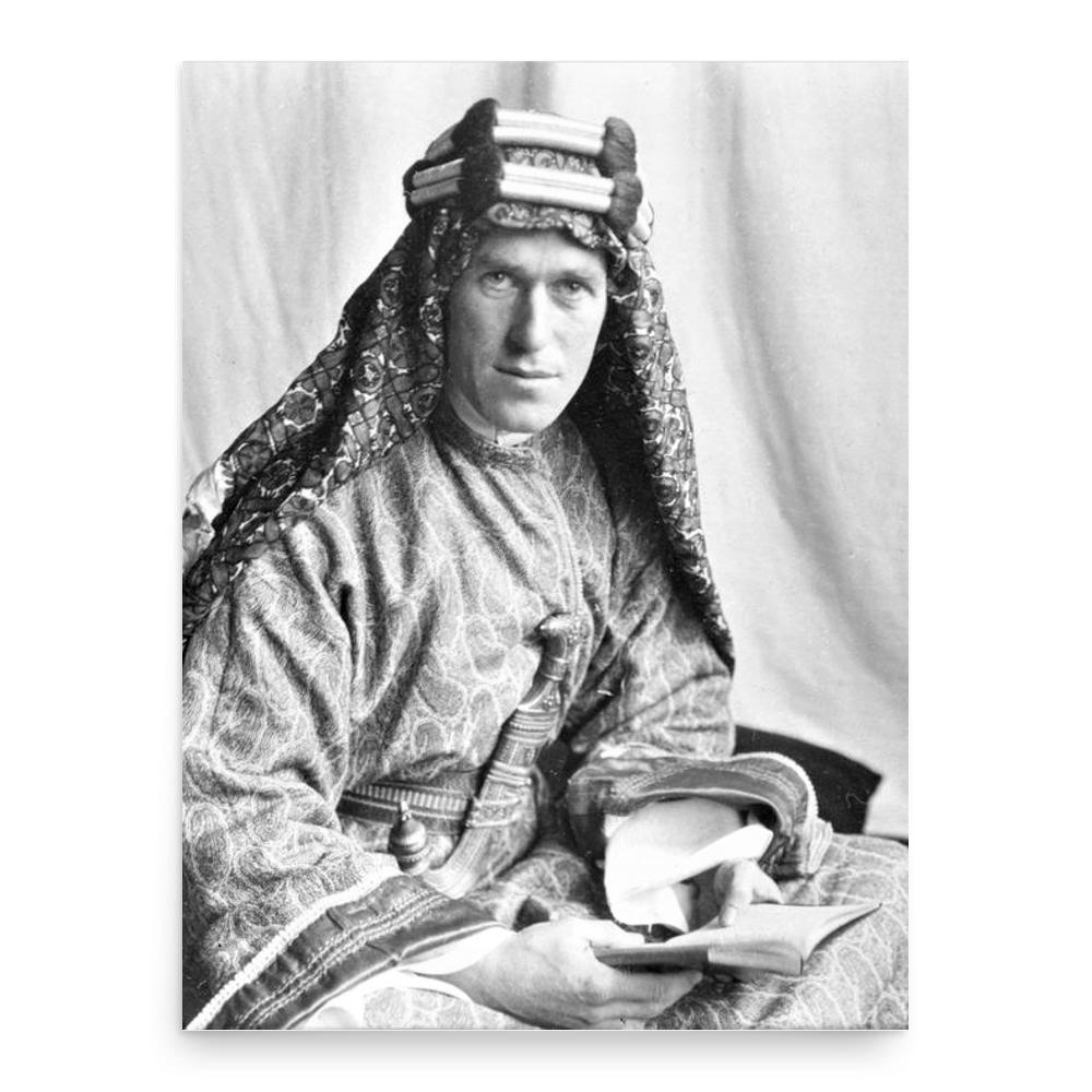 T.E. Lawrence (Lawrence of Arabia) poster print, in size 18x24 inches.