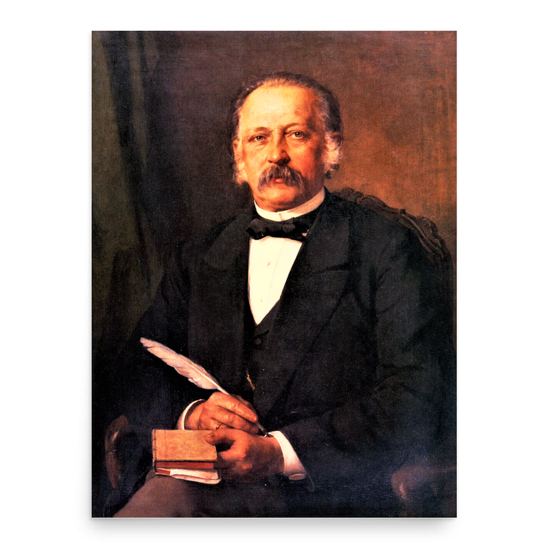 Theodor Fontane poster print, in size 18x24 inches.