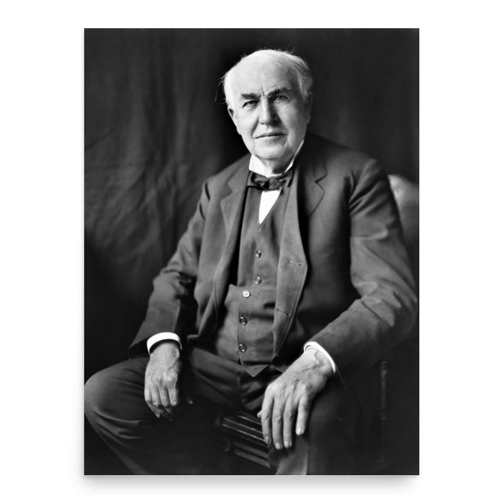 Thomas Alva Edison poster print, in size 18x24 inches.