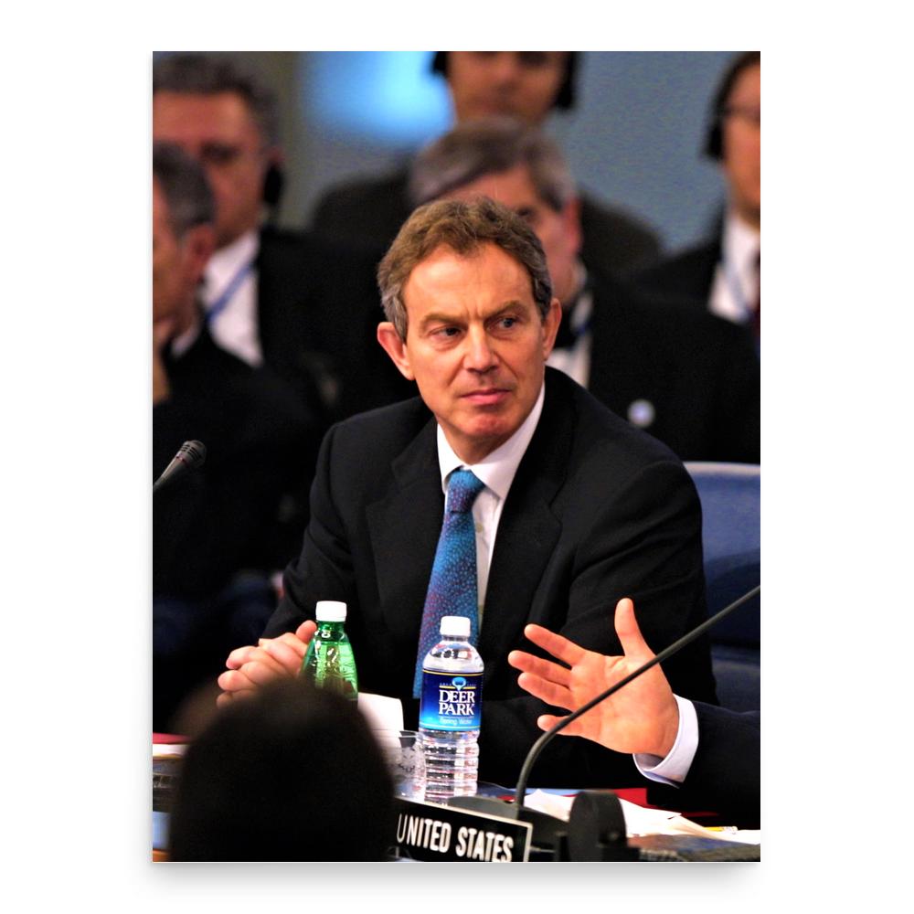 Tony Blair poster print, in size 18x24 inches.