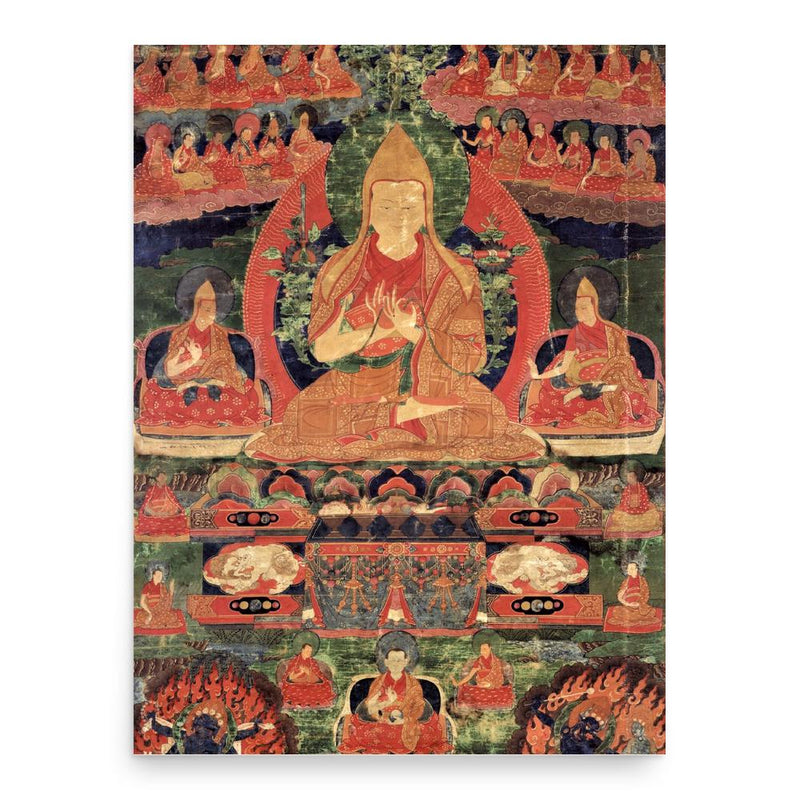 Tsongkhapa poster print, in size 18x24 inches.