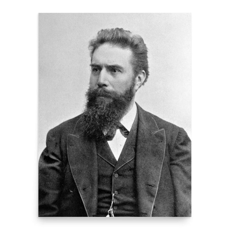 Wilhelm Conrad Röntgen poster print, in size 18x24 inches.