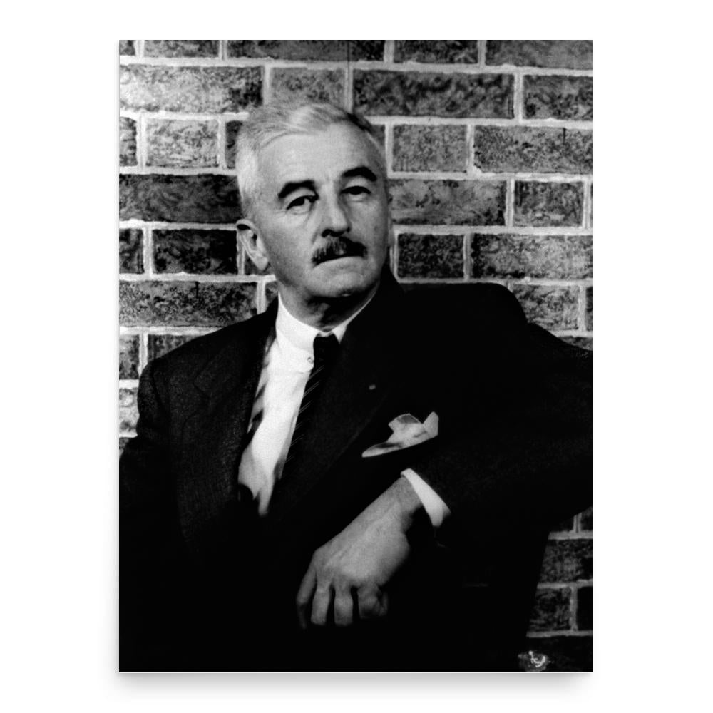 William Faulkner poster print, in size 18x24 inches.
