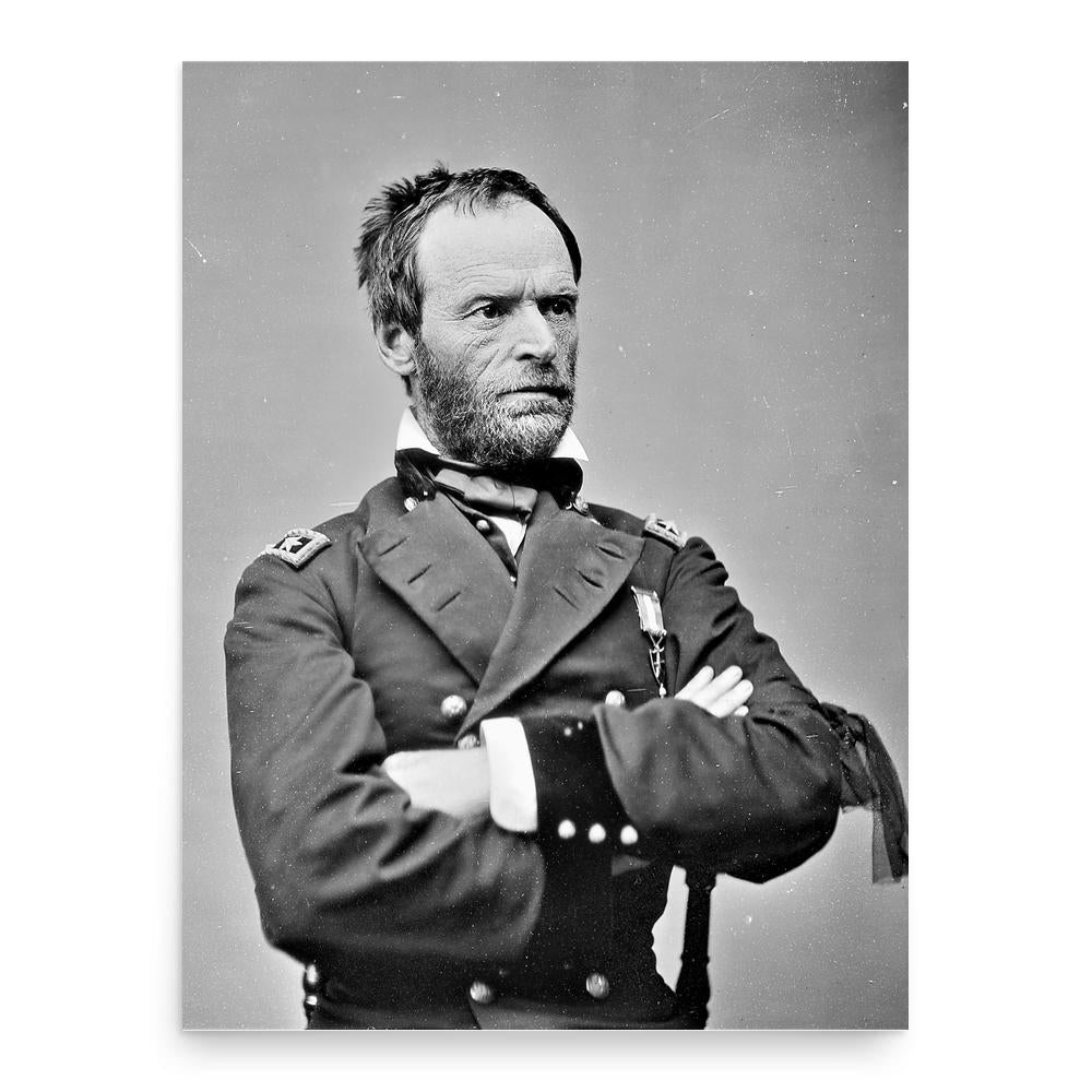 William Tecumseh Sherman poster print, in size 18x24 inches.