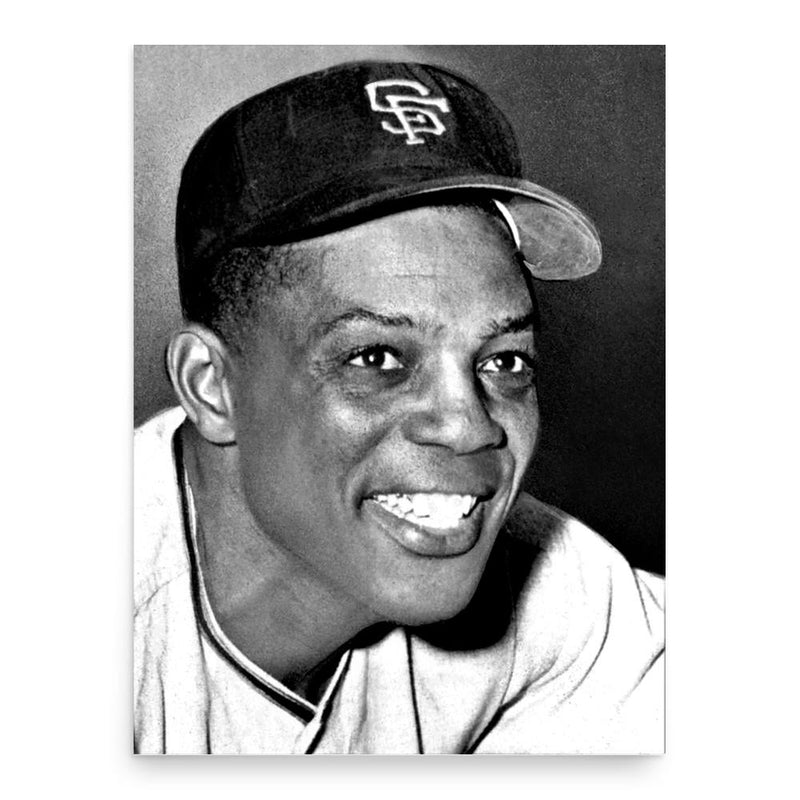 Willie Mays poster print, in size 18x24 inches.