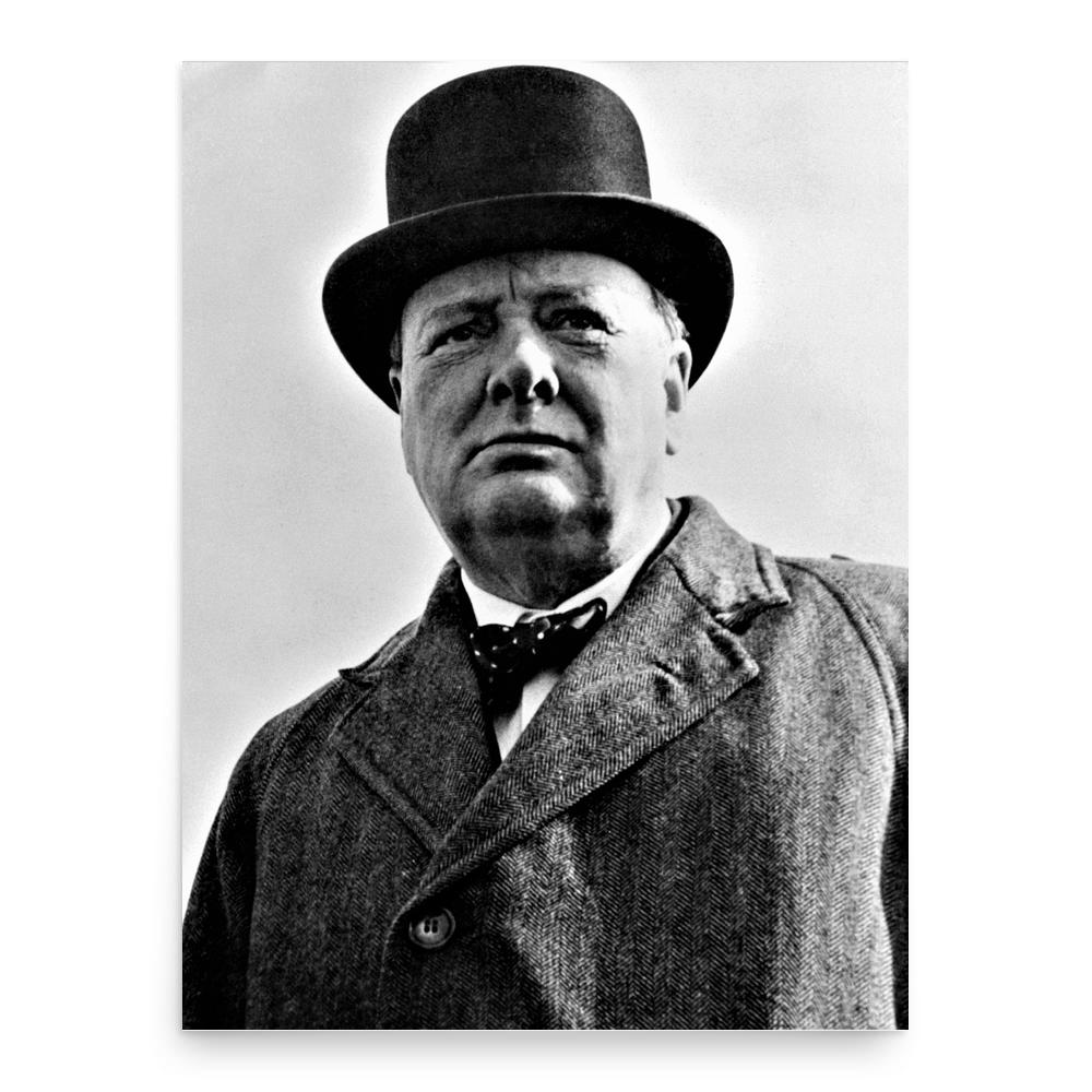 Winston Churchill poster print, in size 18x24 inches.