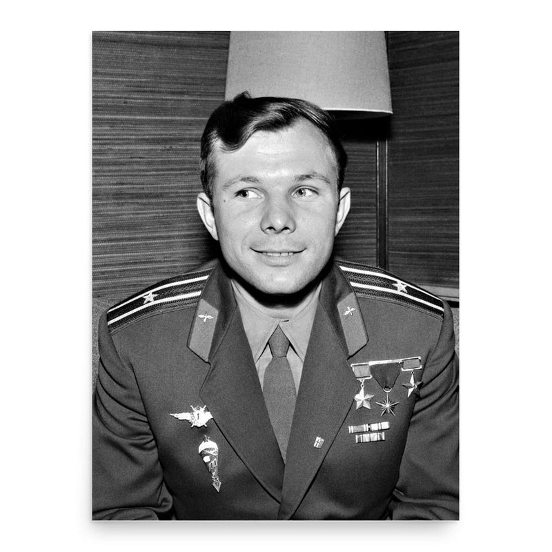 Yuri Gagarin poster print, in size 18x24 inches.