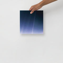 A Pale Blue Dot poster on a plain backdrop in size 10x10”.