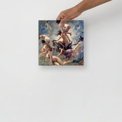 A Witches Going to Their Sabbath by Luis Ricardo Falero poster on a plain backdrop in size 10x10”.