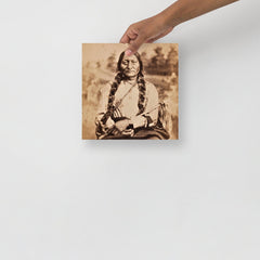 A Sitting Bull by Goff poster on a plain backdrop in size 10x10”.
