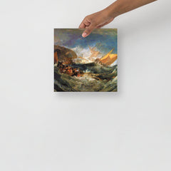 The Shipwreck by J. M. W. Turner poster on a plain backdrop in size 10x10”.