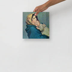 The Madonna of the Street By Roberto Ferruzzi poster on a plain backdrop in size 10x10”.