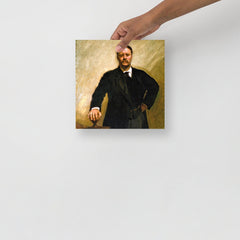 A Theodore Roosevelt by John Singer Sargent poster on a plain backdrop in size 10x10”.