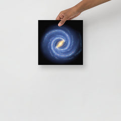 The Milky Way Galaxy poster on a plain backdrop in size 10x10”.